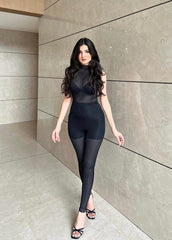 Striped Catsuit 2pcs set