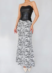 Zebra Print Long Skirt