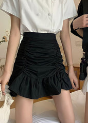 Ruched Mini Skirt In Black