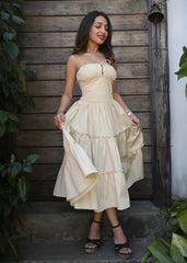 Cream Ruffle Sundress