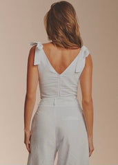 Bow Corset Top In White