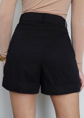 Jet Black Long Shorts