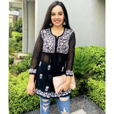 Gorgeous Chickankari Georgette Short Kurta