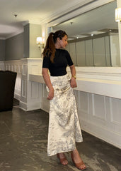 Satin Printed Long Skirt