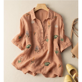 Pure Cotton Embroidered Casual Wear Top