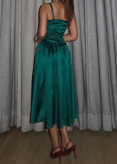Emerald Satin Dress