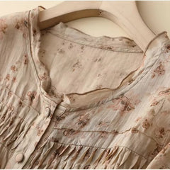 Pure Cotton Digital Printed Shirt With Pleat Work