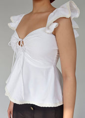 Cutout Frill Top