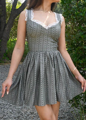 Graphite Tie-Up Dress