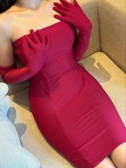 Red Dress & Gloves Set