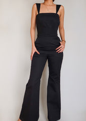 Pinstripe Black Jumpsuit