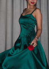 Emerald Satin Dress