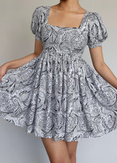 Patterned Flare Dress