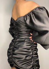 Ruched Satin Dress