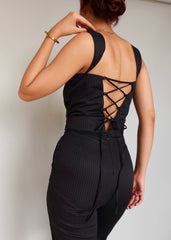 Pinstripe Black Jumpsuit