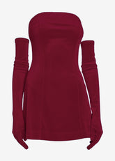 Red Dress & Gloves Set