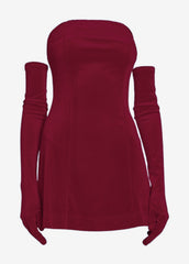 Red Dress & Gloves Set