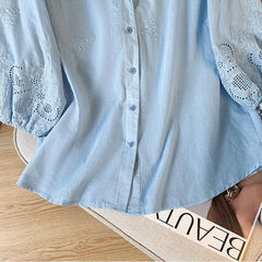 Pure Cotton Schiffly Embroidered Shirt