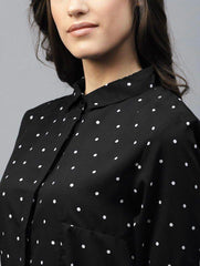 Rayon Printed Polka Dot Women's Short Dress