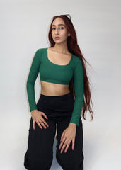 Aria Scoop Neck Crop Top