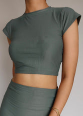 Livid Ribbed Crop Top
