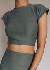 Livid Ribbed Crop Top