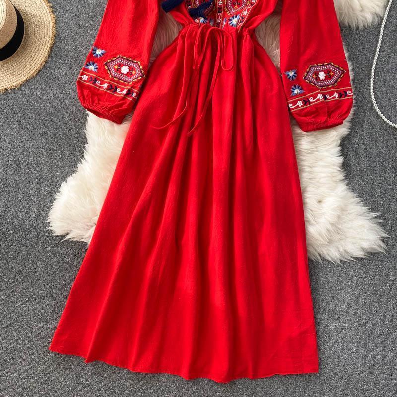 Rayon Embriodered Western Boho Long Maxi Dress