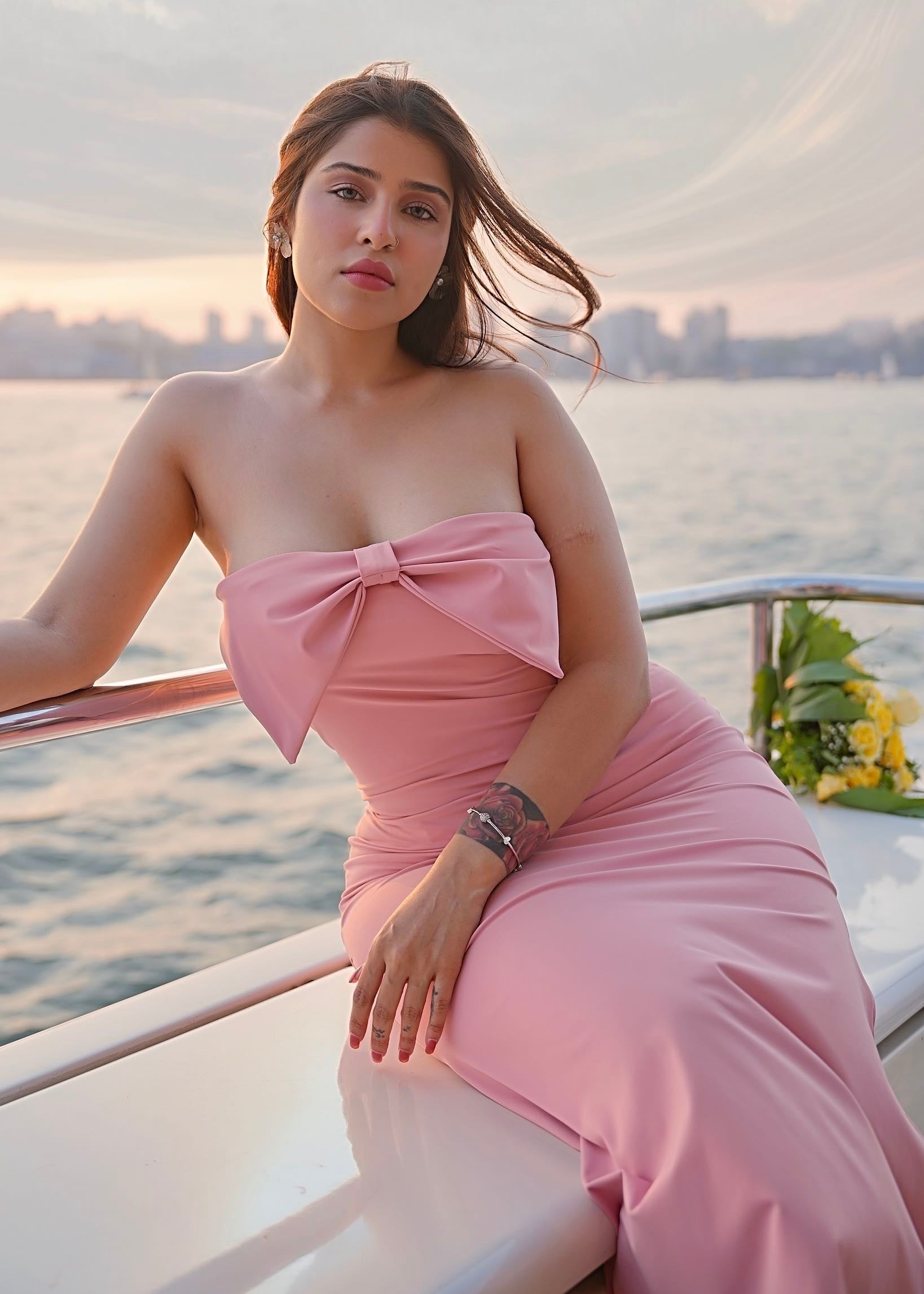Brietta Bow Slit Dress