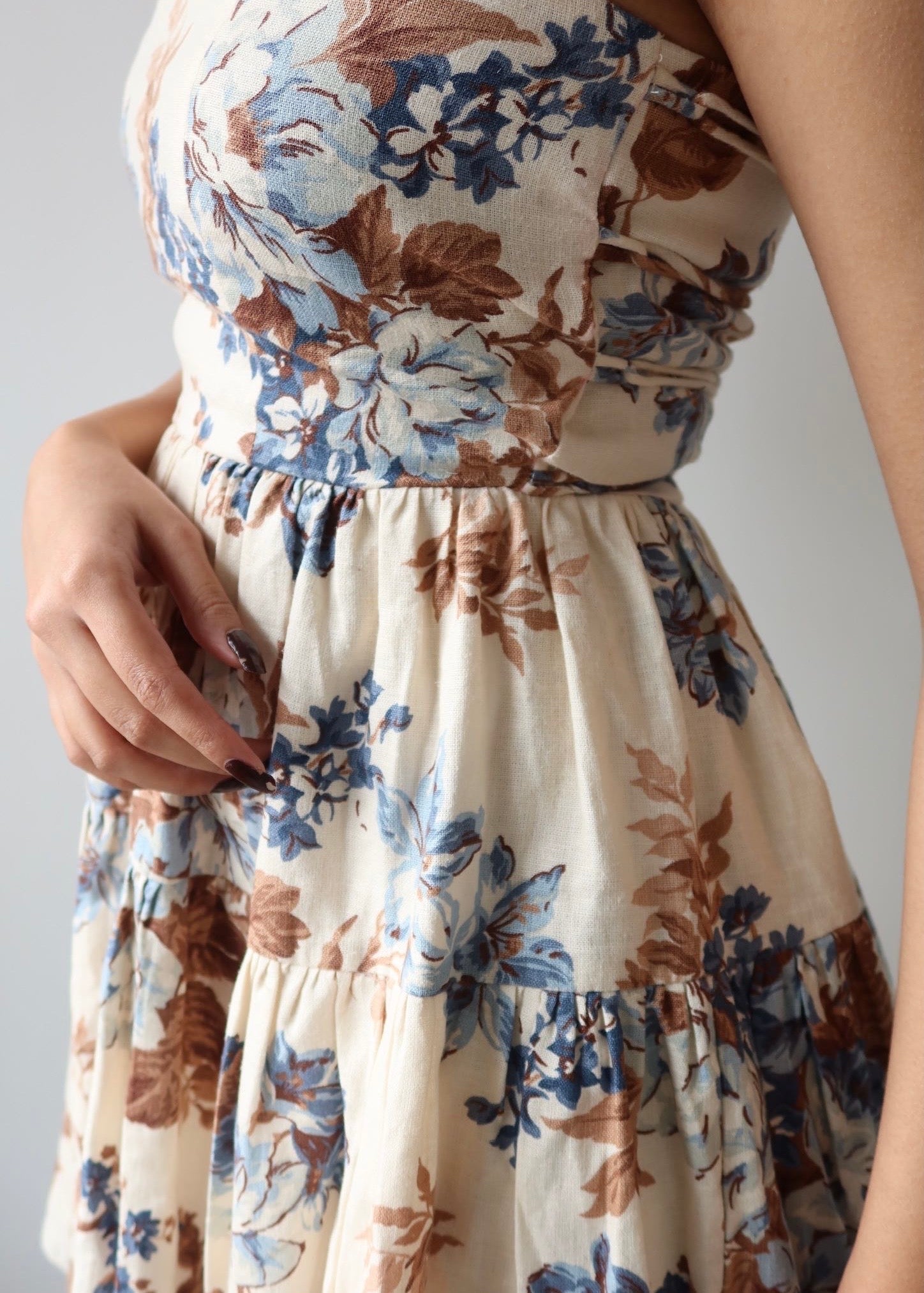 Vintage Floro Lace Up Dress